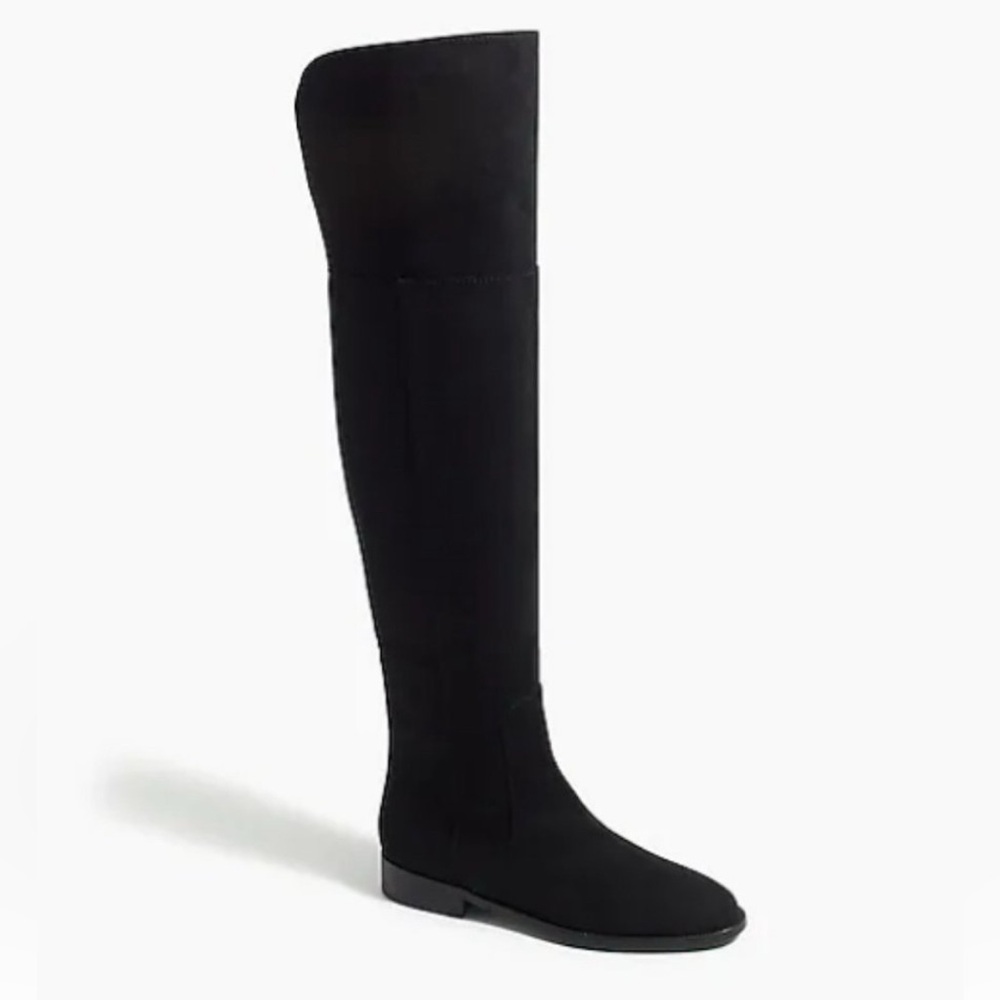 NEW J.‎ Crew Factory Over-The-Knee Microsuede Boots Black Size 6 MSRP $198
